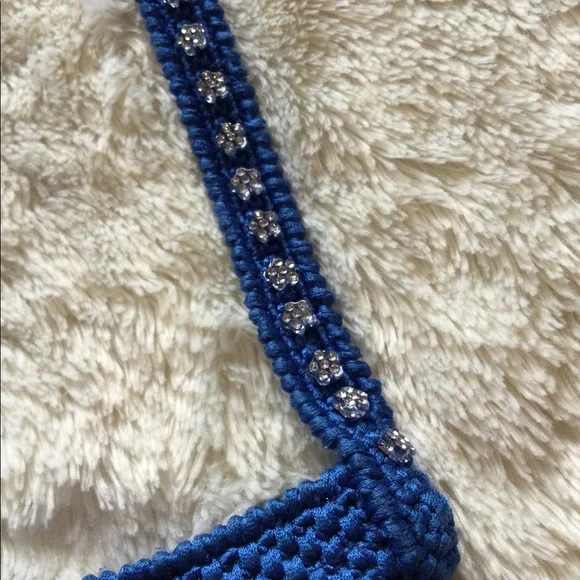 💎5xHP!💎Hand Beaded Crystal Flowers Crossbody Bag - Picture 8 of 9